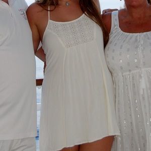 white lace mini dress